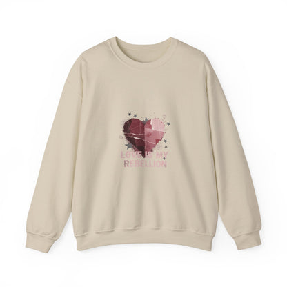 Love Is My Rebellion Sweatshirt | soft grunge heart, distressed punk heart design