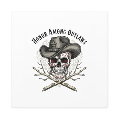 Honor Among Outlaws Canvas | Western Skull Art, Gothic Americana Desert Noir