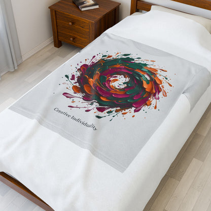 Painterly Abstract Floral Swirl Blanket | Artsy Brushstroke AOP