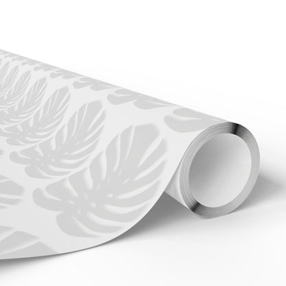 Monstera Leaf Gray Wrapping Paper – Botanical Gift Wrap Roll