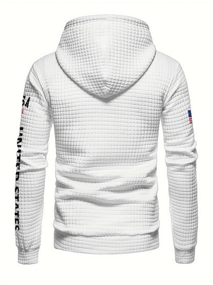 Autumn Winter Full Print Hoodie Patriotic American Flag Design