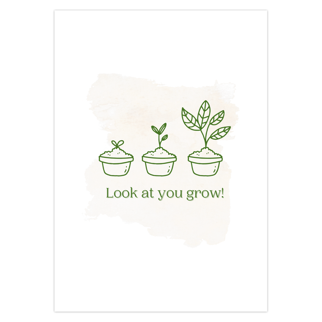 Plant Growth Graduation Card – Blank Inside With Envelope