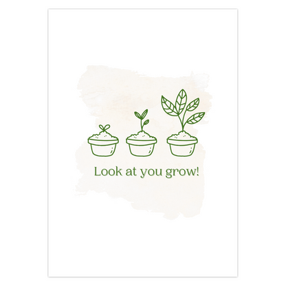 Plant Growth Graduation Card – Blank Inside With Envelope
