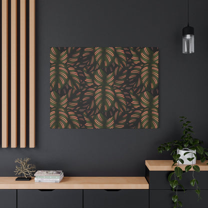 Calathea Pinstripe Pattern Canvas Print – Botanical Wall Art