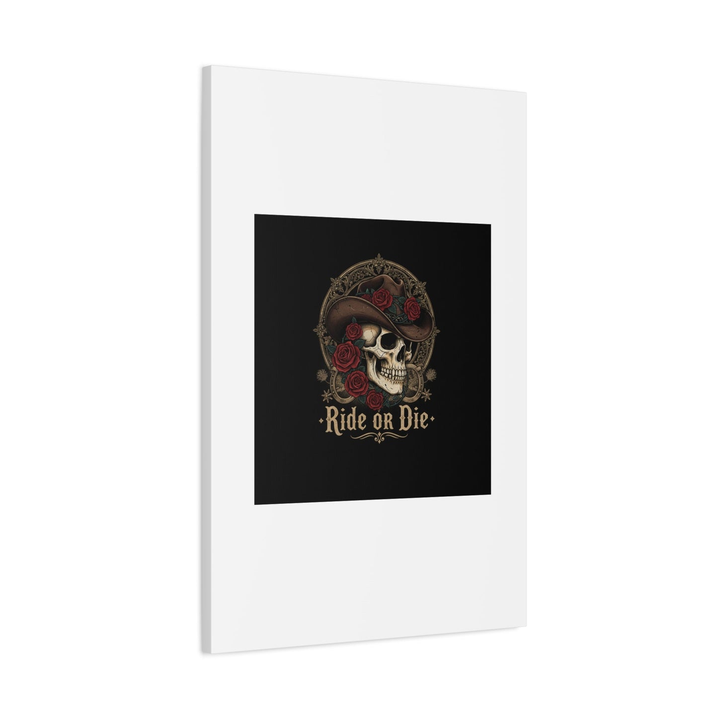 Ride or Die Skull Canvas | Western Skull Art, Gothic Americana