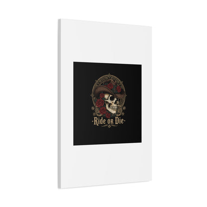 Ride or Die Skull Canvas | Western Skull Art, Gothic Americana