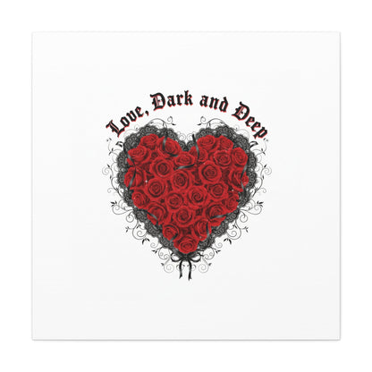 Love Dark and Deep Heart Canvas, Nu Romantic Gothic Romance, 80s Nostalgia