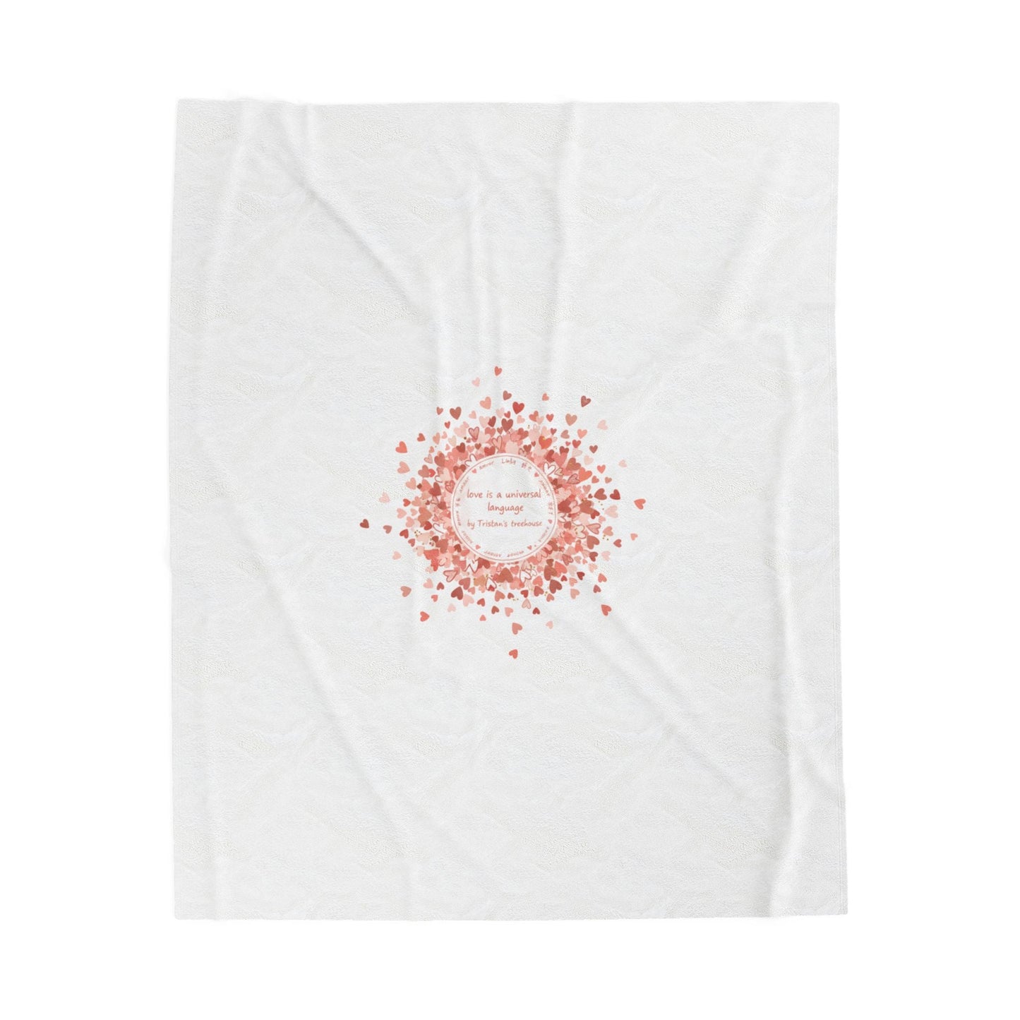 Tiny Heart Confetti Wreath Blanket | Velveteen Plush Blanket