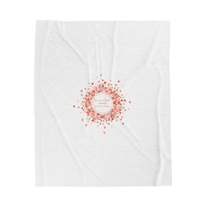 Tiny Heart Confetti Wreath Blanket | Velveteen Plush Blanket
