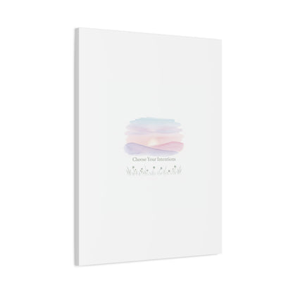 Choose Your Intentions Canvas, soft wellness poster, pastel gradient mindfulness art