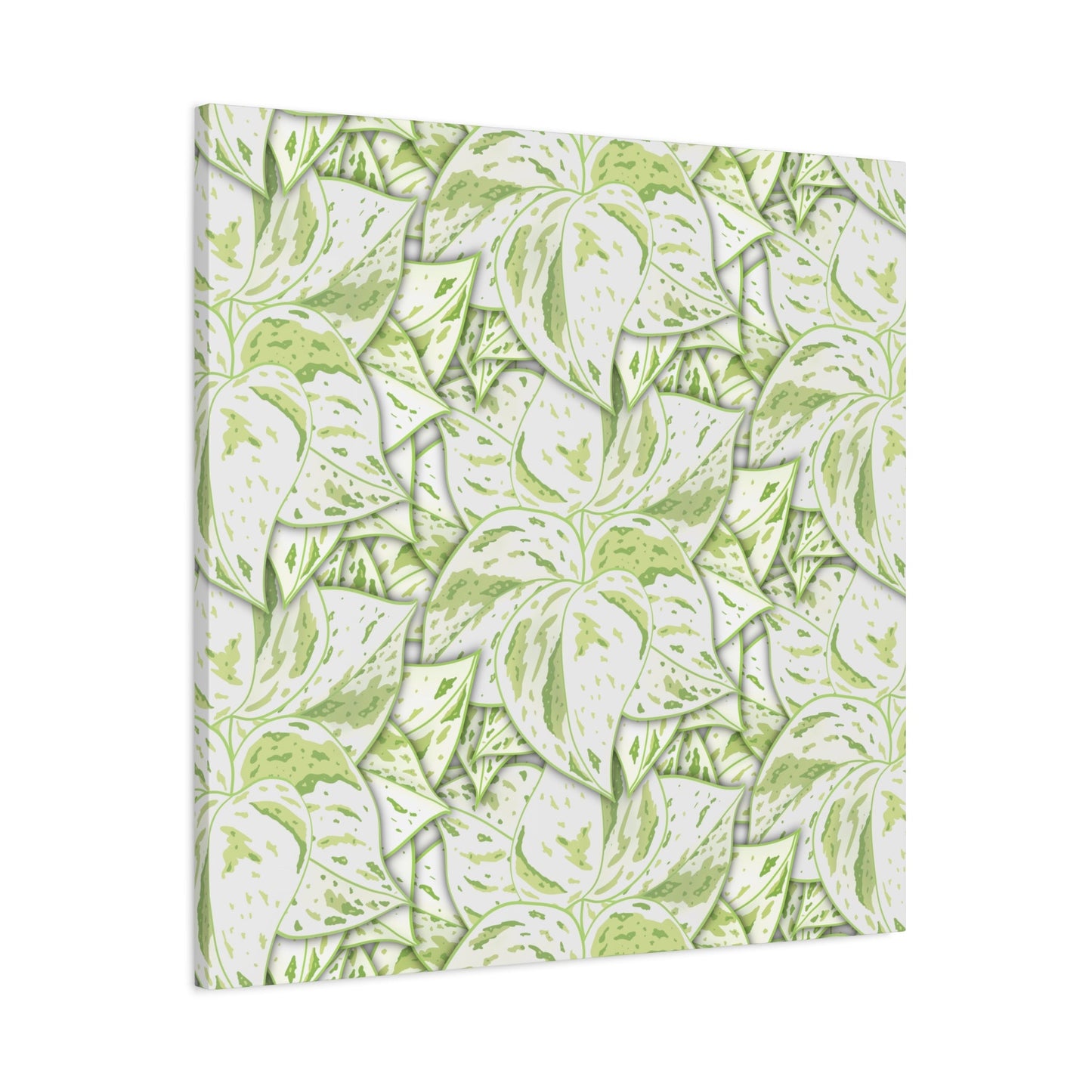 Snow Queen Pothos Pattern Canvas Print – Botanical Wall Art