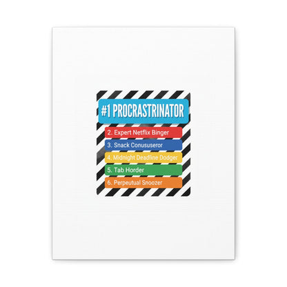 #1 Procrastinator Canvas, Rank-Style List Poster | Top-List Ranking Obsession