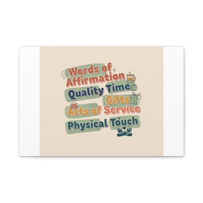 Love Languages List Matte Canvas Wall Art | love language meme, relationship humor