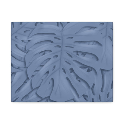 Blue Monstera Canvas Print – Botanical Wall Art