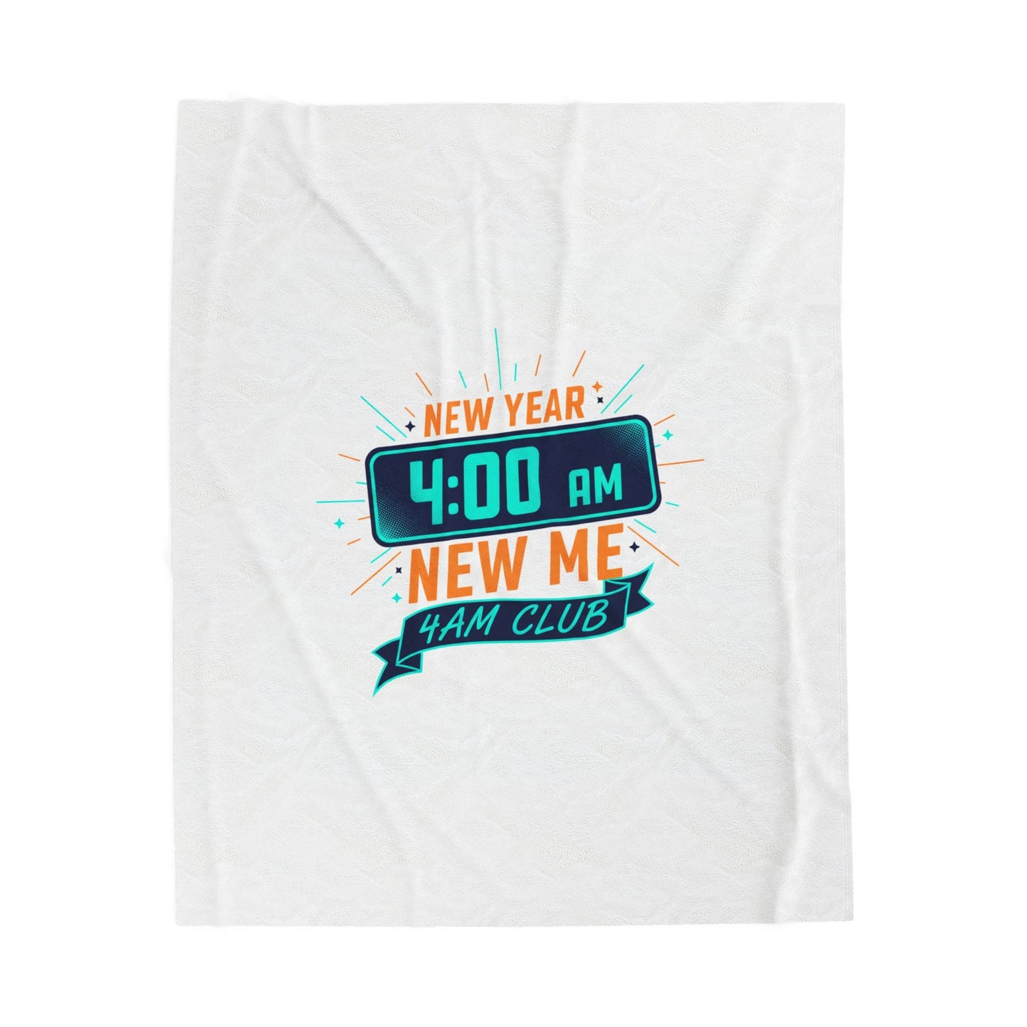 New Year 4:00 AM Club Velveteen Plush Blanket, holiday loungewear, festive novelty