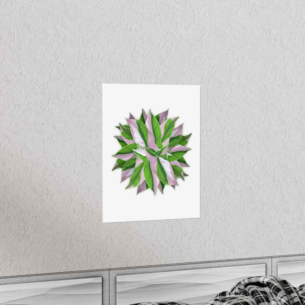 Syngonium Tricolor Pattern Botanical Print – Unframed Wall Art