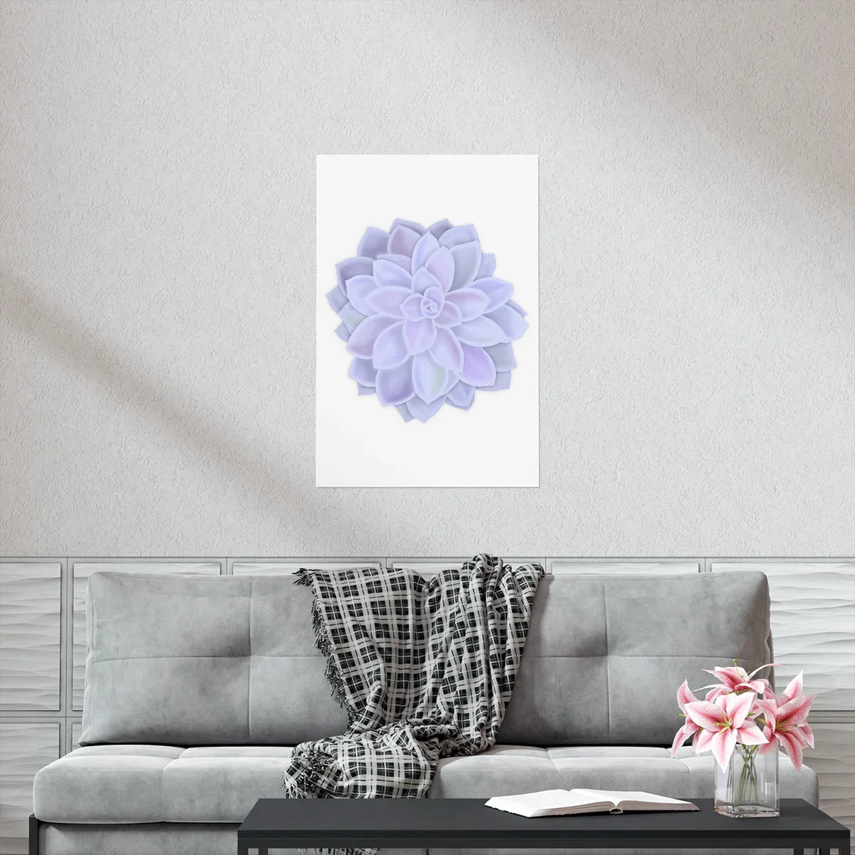 Graptopetalum Murasaki Succulent Botanical Print – Unframed Wall Art