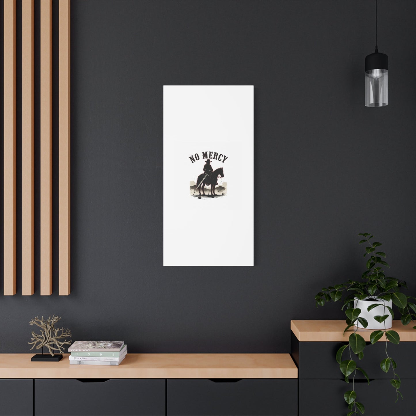 No Mercy Cowboy Skull Canvas | western skull art, gothic Americana