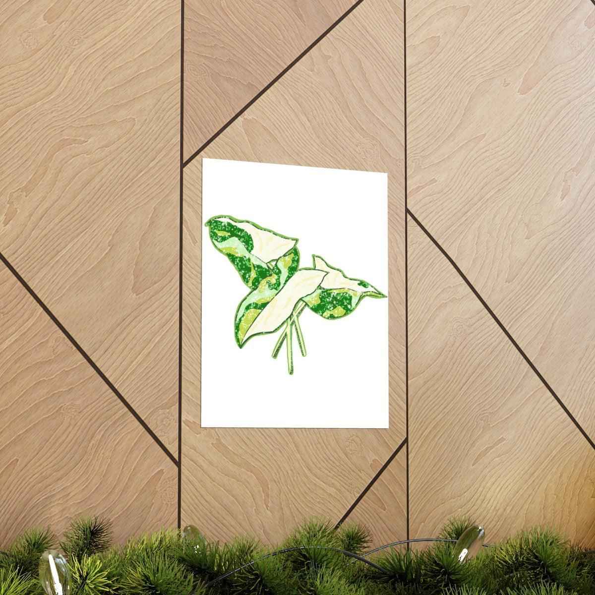 Marble Syngonium Botanical Print – Unframed Wall Art