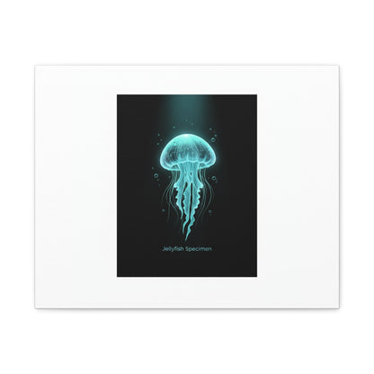 Bioluminescent Jellyfish Art Canvas | Deep Sea Aesthetic, Neon Glow
