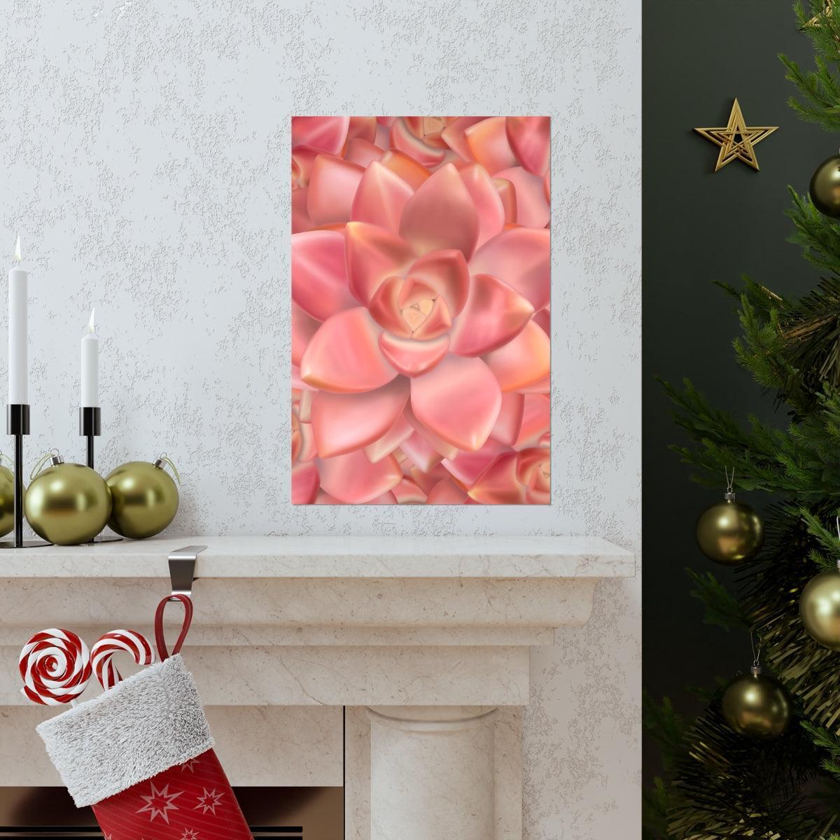 Graptosedum California Sunset Succulent Pattern Botanical Print – Unframed Wall Art