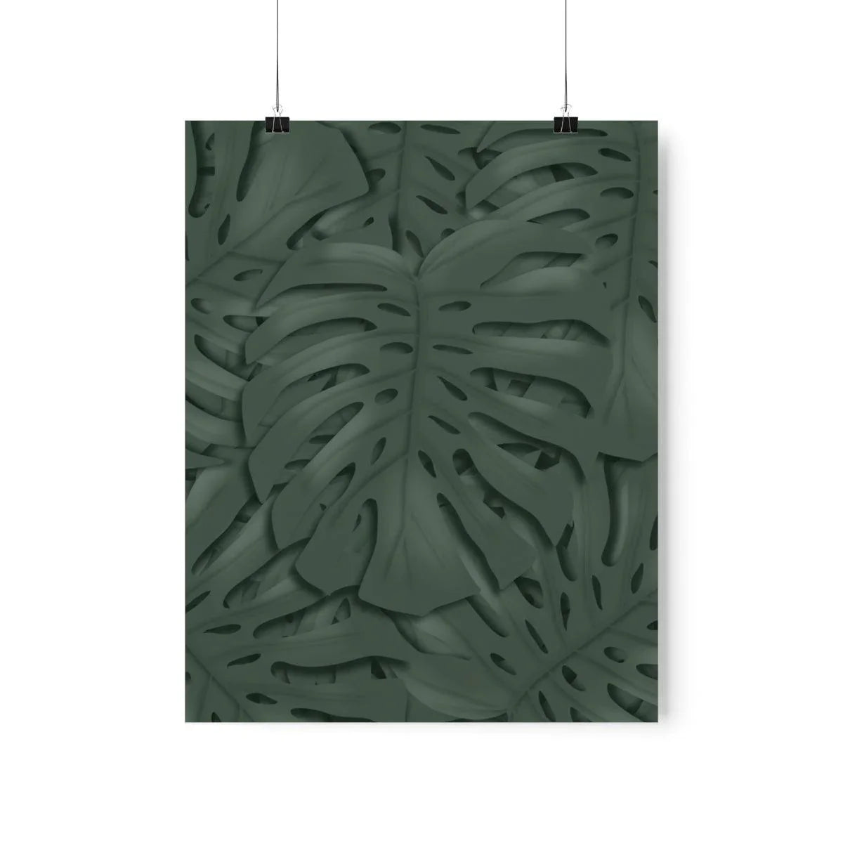 Deep Green Monstera Botanical Print – Unframed Wall Art