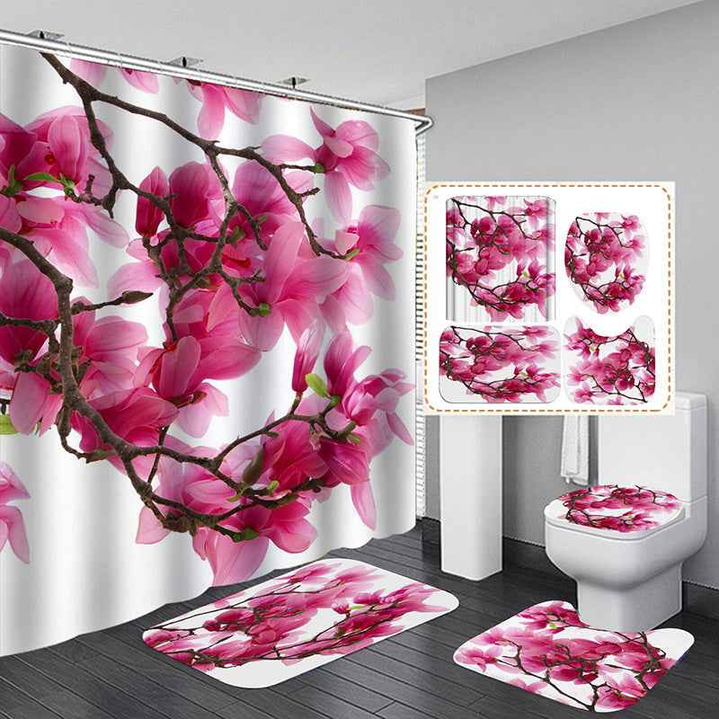 Floral Printing Series Polyester Shower Curtain