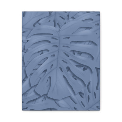 Blue Monstera Canvas Print – Botanical Wall Art