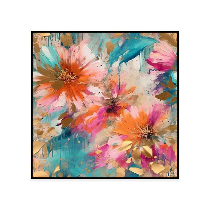 Handmade Oil Painting Canvas Wall Art Decoration Modern Peony Flower Abstract Square Home Dining Room Bedroom Decor Rolled Frameless Unstretched Painting