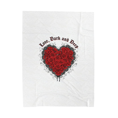 Love, Dark and Deep Heart Plush Blanket | gothic romance, 80s new romantic