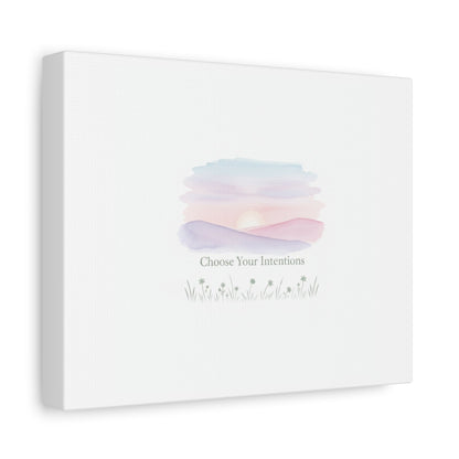Choose Your Intentions Canvas, soft wellness poster, pastel gradient mindfulness art