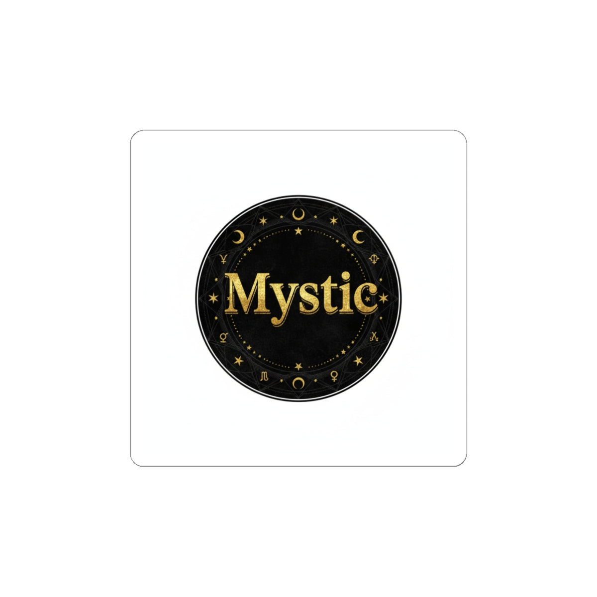 Mystic Circle Sticker | Tarot & Occult Typography, Witchy Metallic