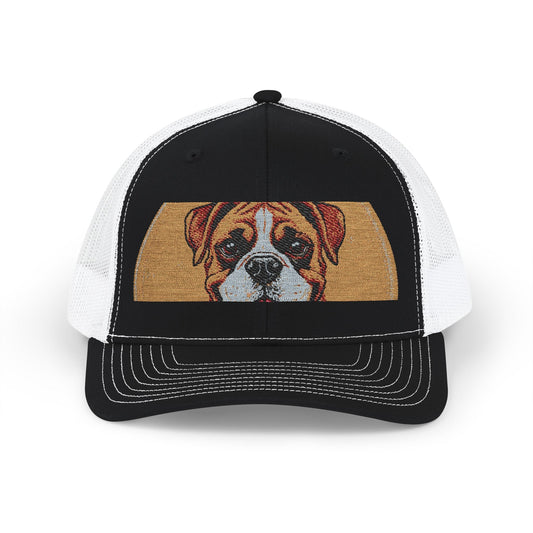 Embroidered Bulldog Trucker Cap – Snapback Mesh Hat