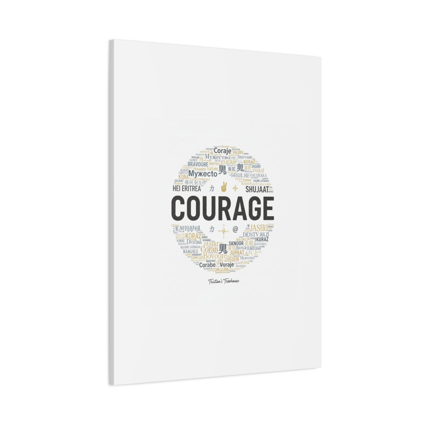 Courage Word Cloud Canvas | Fresh-Start Minimalism art print