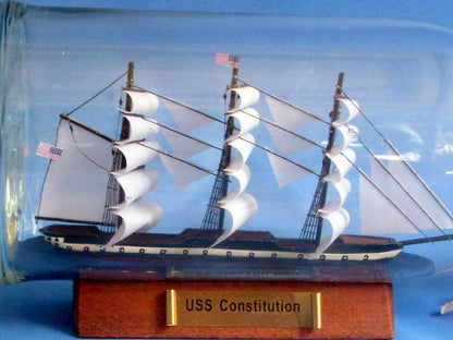 USS Constitution Model Ship in a Glass Bottle 11""