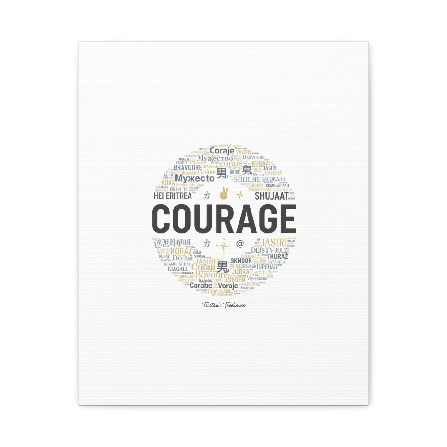 Courage Word Cloud Canvas | Fresh-Start Minimalism art print