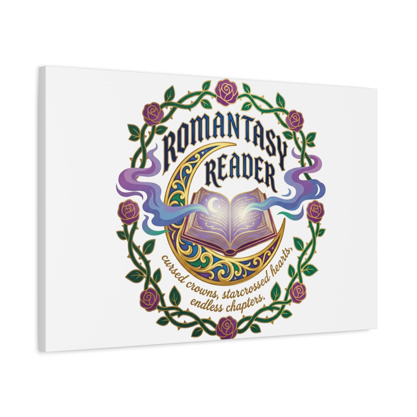 Romantasy Reader Canvas Print | enchanted bookish celestial gothic