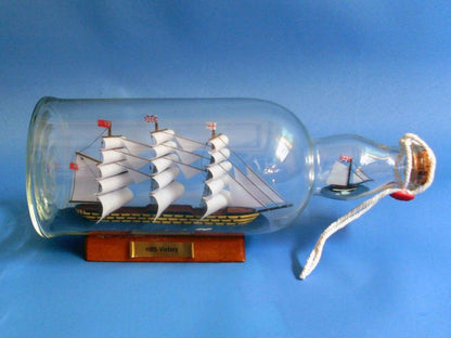 HMS Victory Model Ship in a Glass Bottle 11""