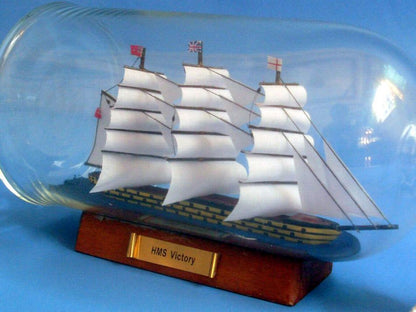 HMS Victory Model Ship in a Glass Bottle 11""