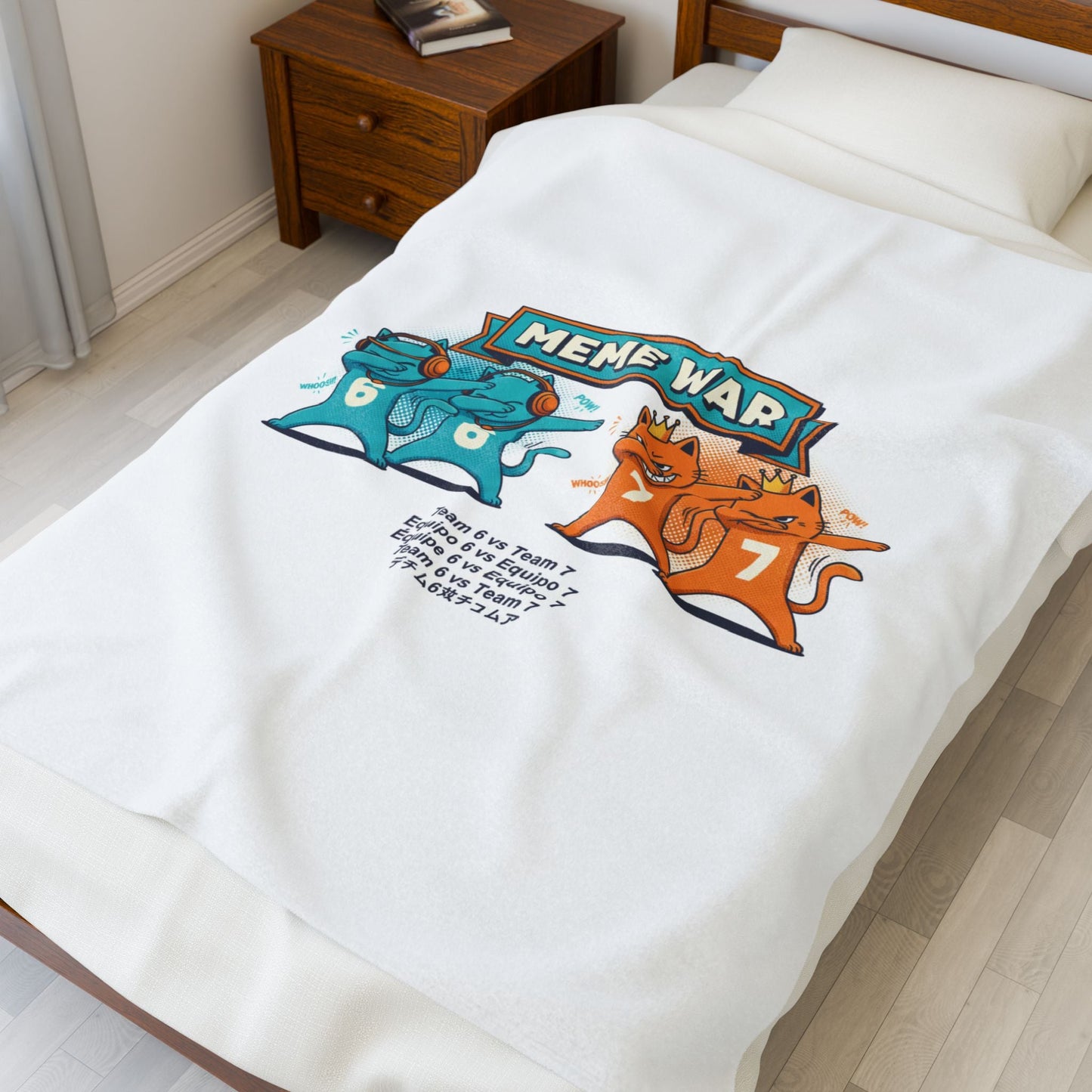 Meme War: Six vs. Seven Plush Blanket