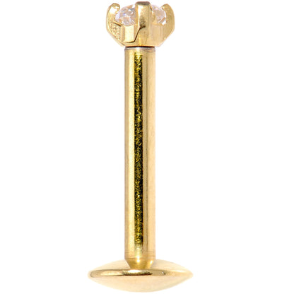 16G 5/16 Gold Titanium Internally Threaded Gem Labret Monroe