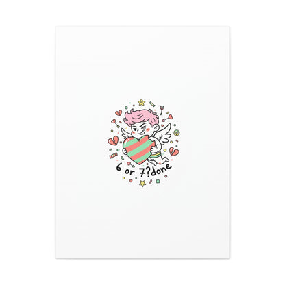 Weird Cupid heart illustration Canvas | Weird Valentine, quirky chaotic love