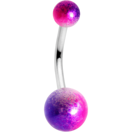 Purple Pink Pearlescent Acrylic Ball Belly Ring