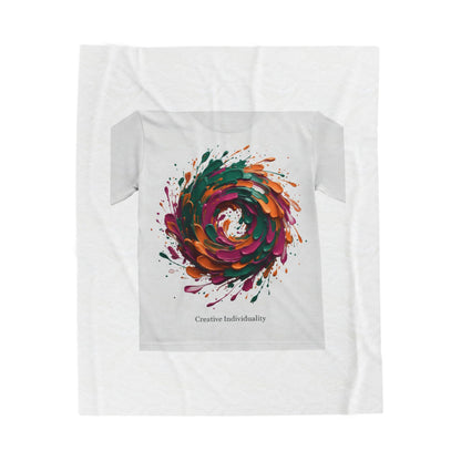 Painterly Abstract Floral Swirl Blanket | Artsy Brushstroke AOP
