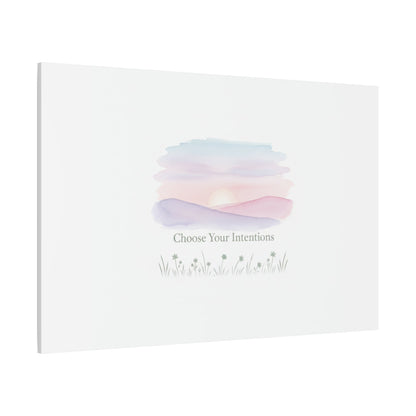 Choose Your Intentions Canvas, soft wellness poster, pastel gradient mindfulness art