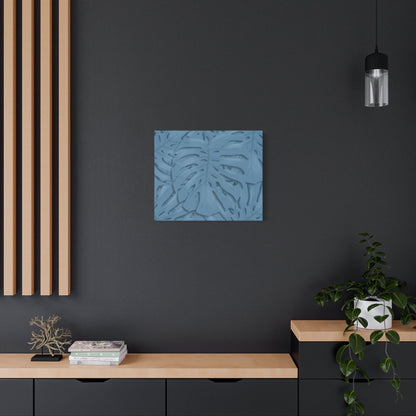 Cerulean Blue Monstera Canvas Print – Botanical Wall Art