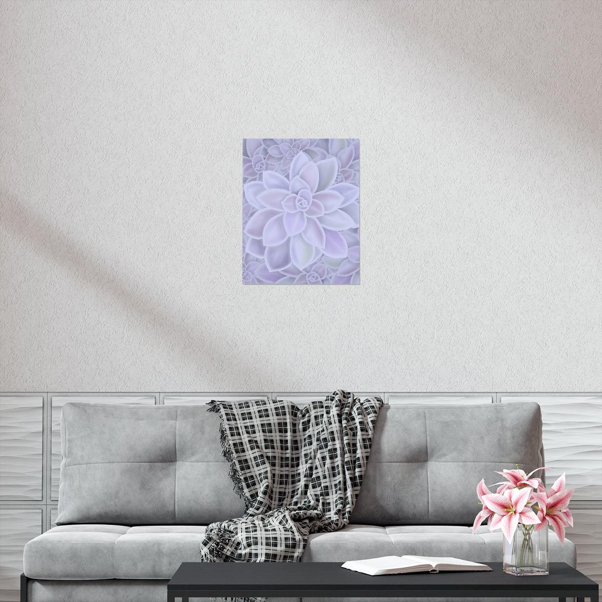 Graptopetalum Murasaki Succulent Pattern Botanical Print – Unframed Wall Art