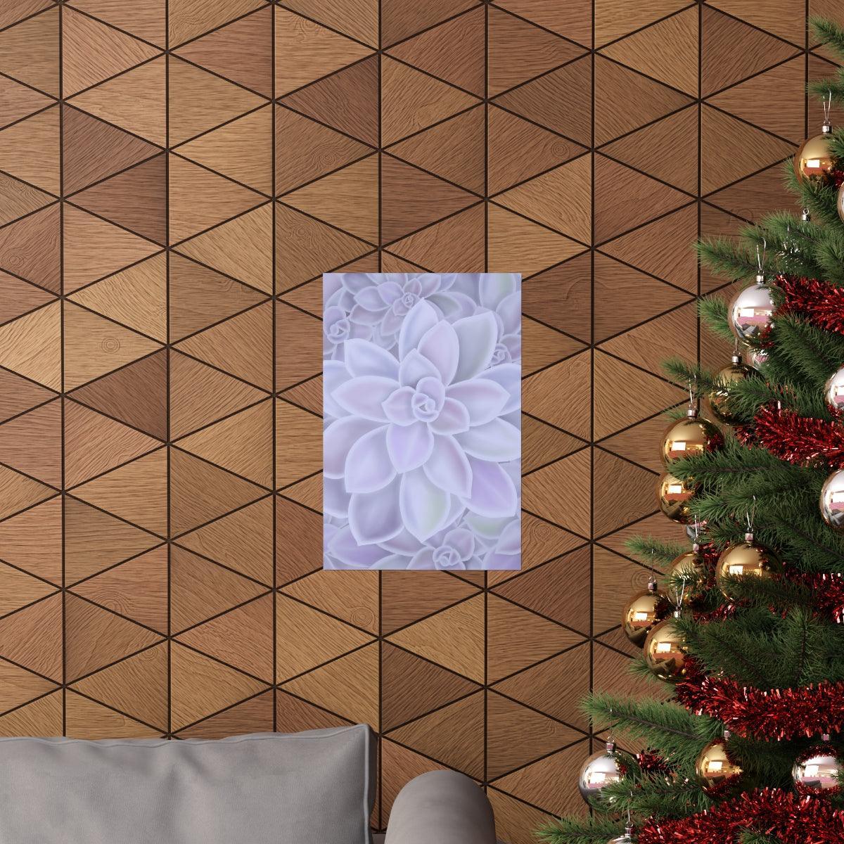 Graptopetalum Murasaki Succulent Pattern Botanical Print – Unframed Wall Art