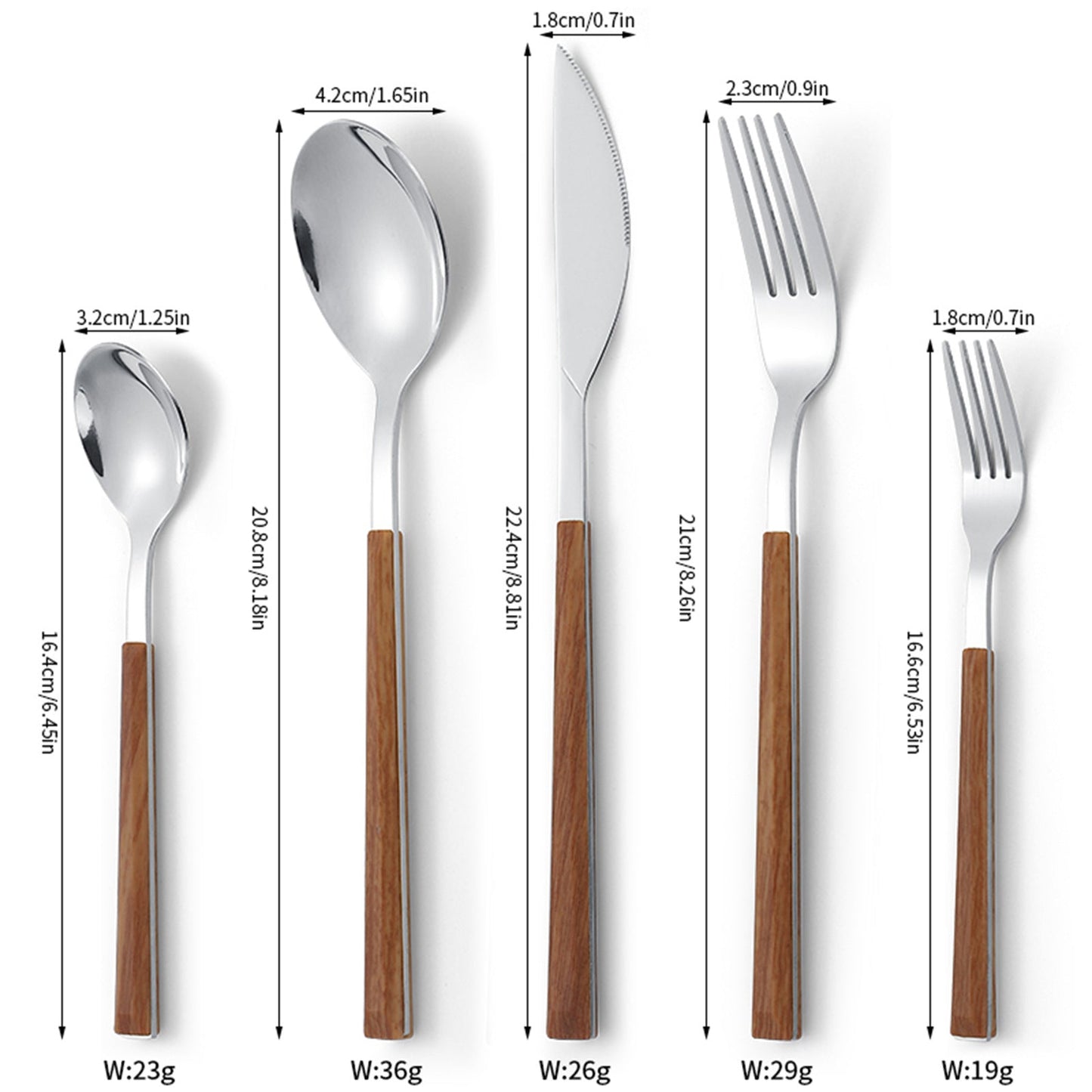 Stainless Steel Cutlery With Wooden Handle