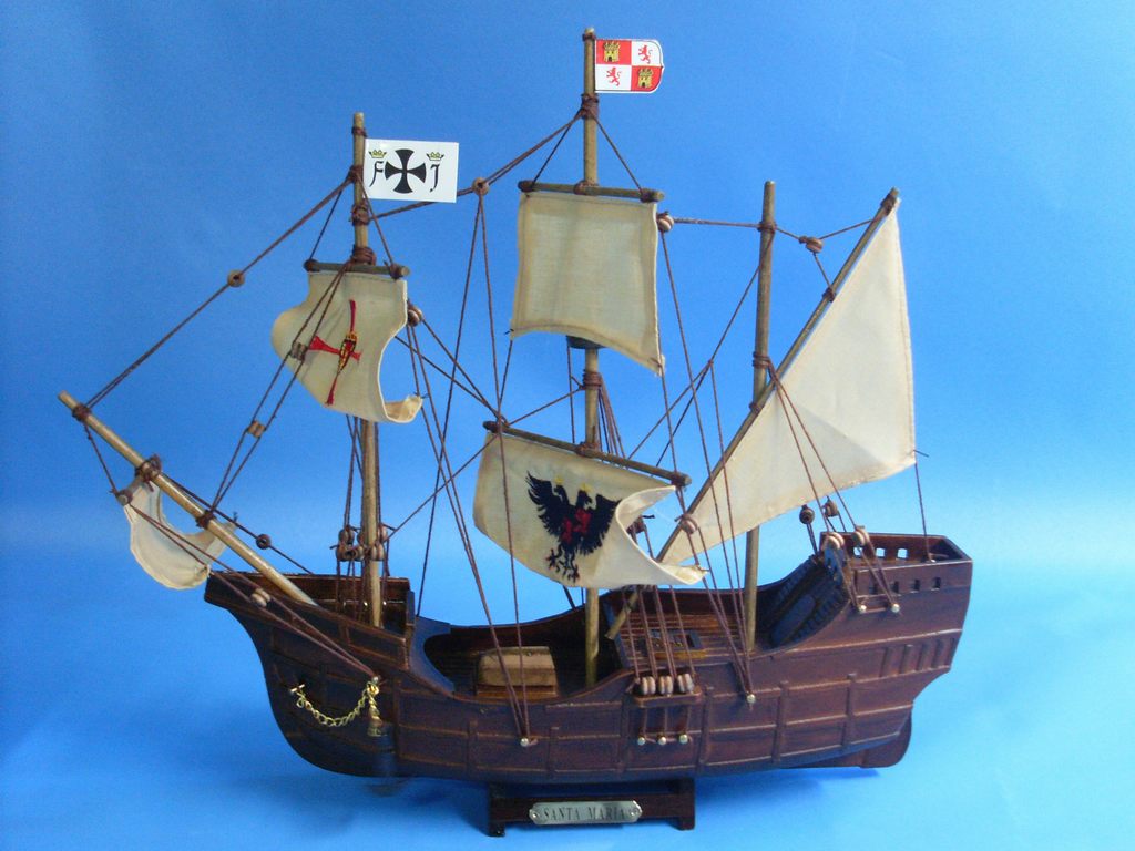 Wooden Santa Maria Limited Tall Model Ship 14""